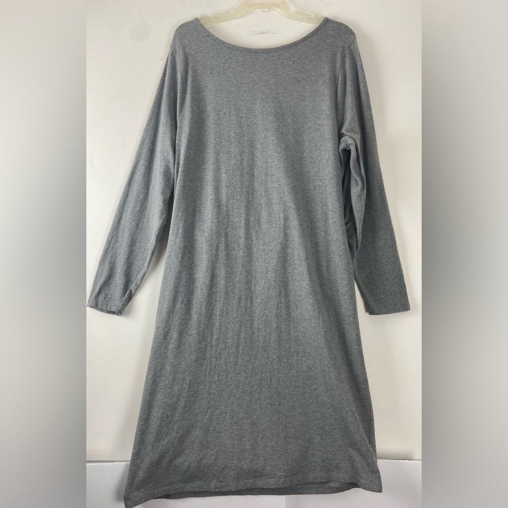 Belle Sky Gray Jersey Long Sleeve Maternity Dress Sz 1X (sku 191) - Picture 2 of 13